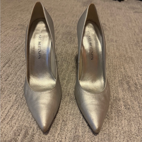 Stuart Weitzman Silver Heels Pump - Picture 1 of 4